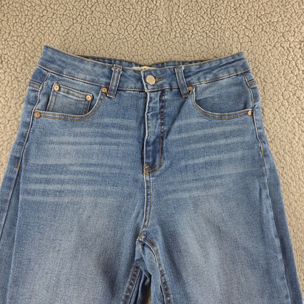 OAT New York Jeans Womens 28 Blue Medium Wash High Rise Straight Raw Hem Denim - Picture 2 of 16